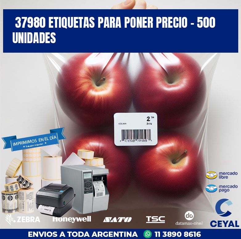 37980 ETIQUETAS PARA PONER PRECIO - 500 UNIDADES