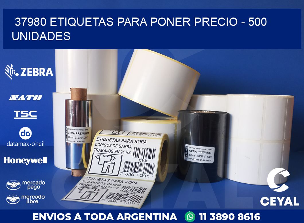 37980 ETIQUETAS PARA PONER PRECIO - 500 UNIDADES