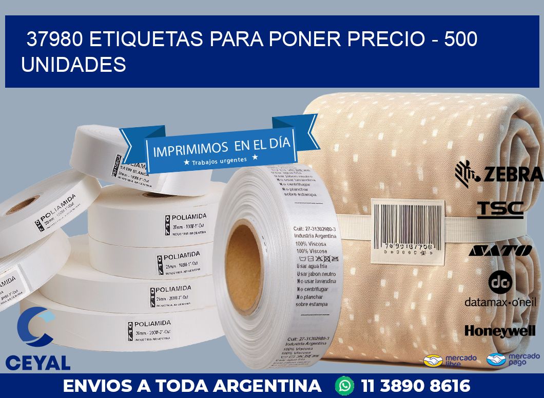 37980 ETIQUETAS PARA PONER PRECIO – 500 UNIDADES