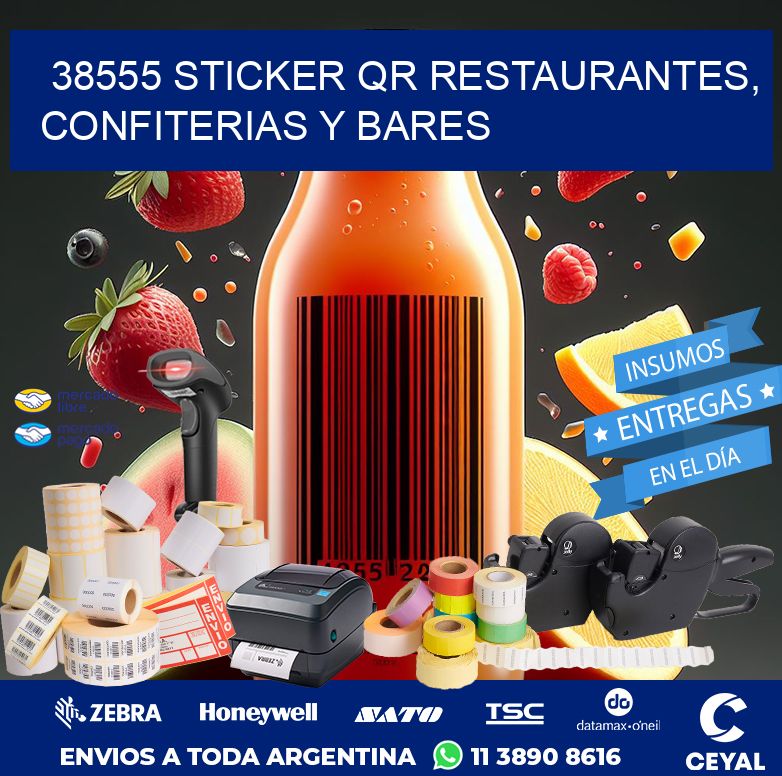 38555 STICKER QR RESTAURANTES, CONFITERIAS Y BARES