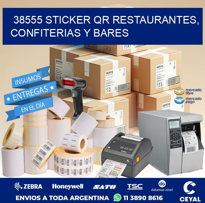 38555 STICKER QR RESTAURANTES, CONFITERIAS Y BARES
