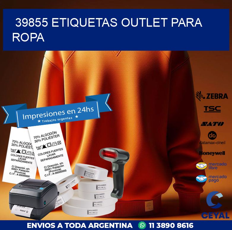 39855 ETIQUETAS OUTLET PARA ROPA