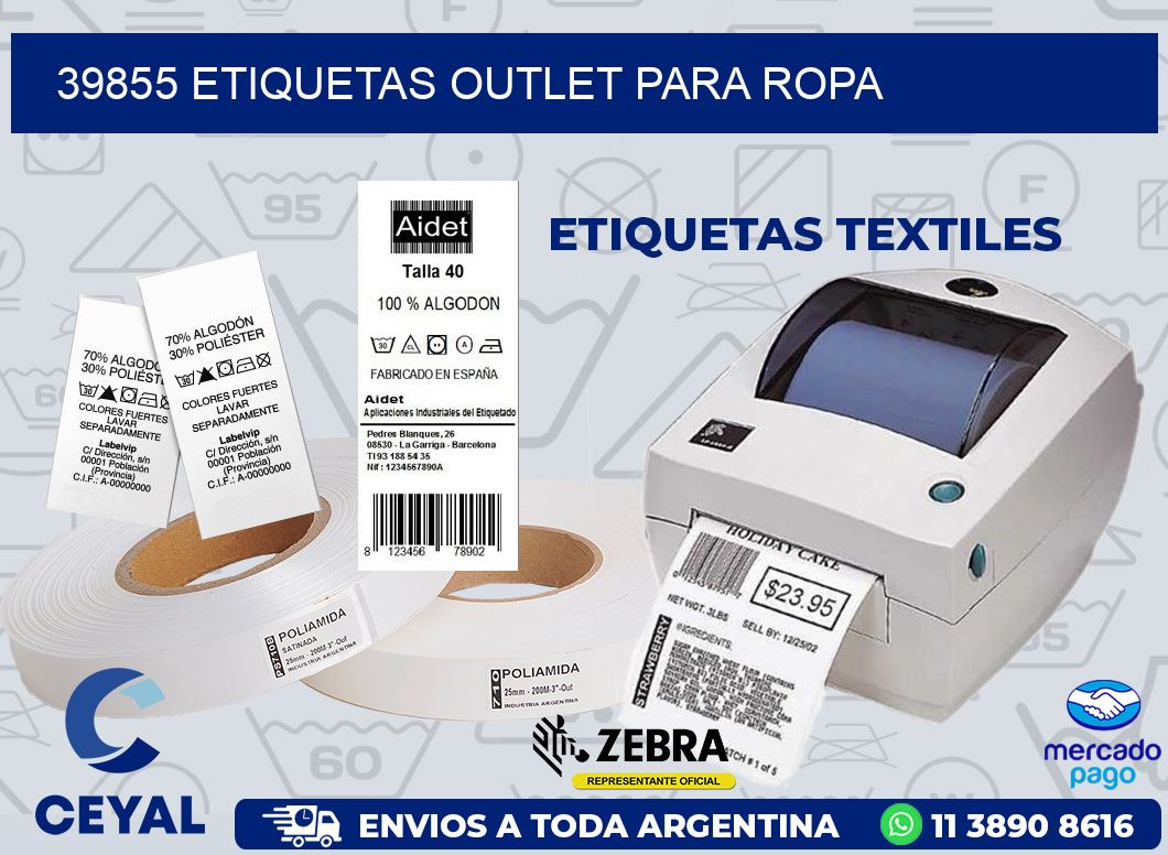 39855 ETIQUETAS OUTLET PARA ROPA