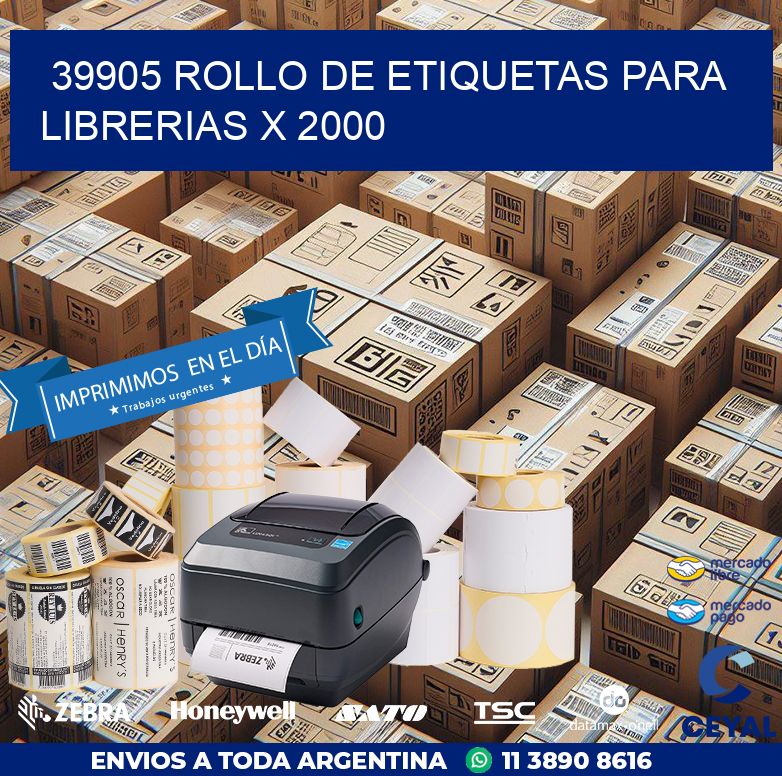39905 ROLLO DE ETIQUETAS PARA LIBRERIAS X 2000