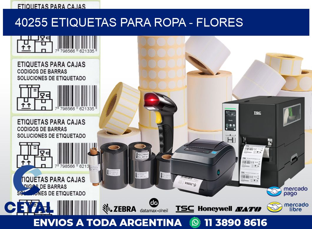 40255 ETIQUETAS PARA ROPA - FLORES