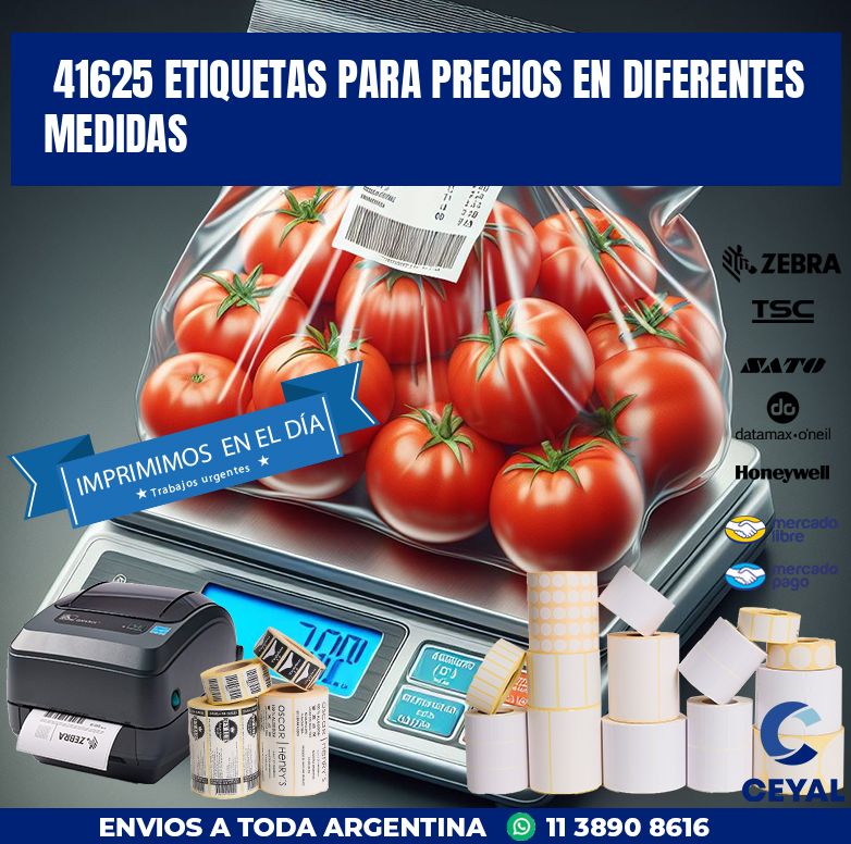 41625 ETIQUETAS PARA PRECIOS EN DIFERENTES MEDIDAS