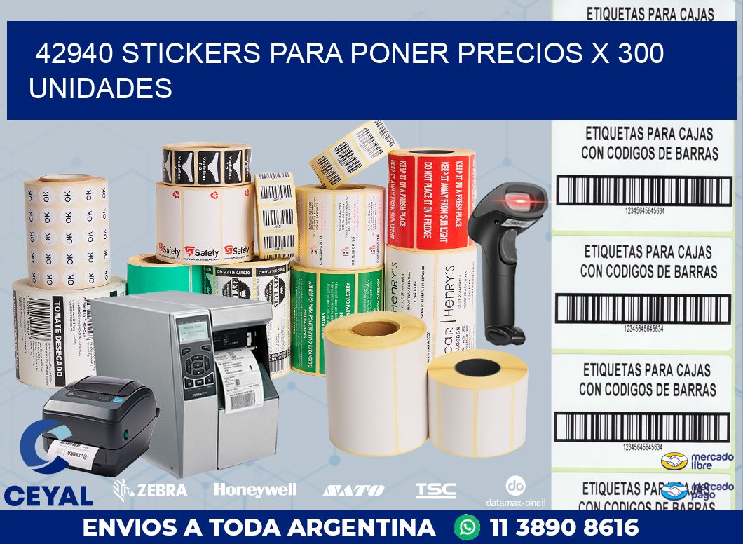 42940 STICKERS PARA PONER PRECIOS X 300 UNIDADES
