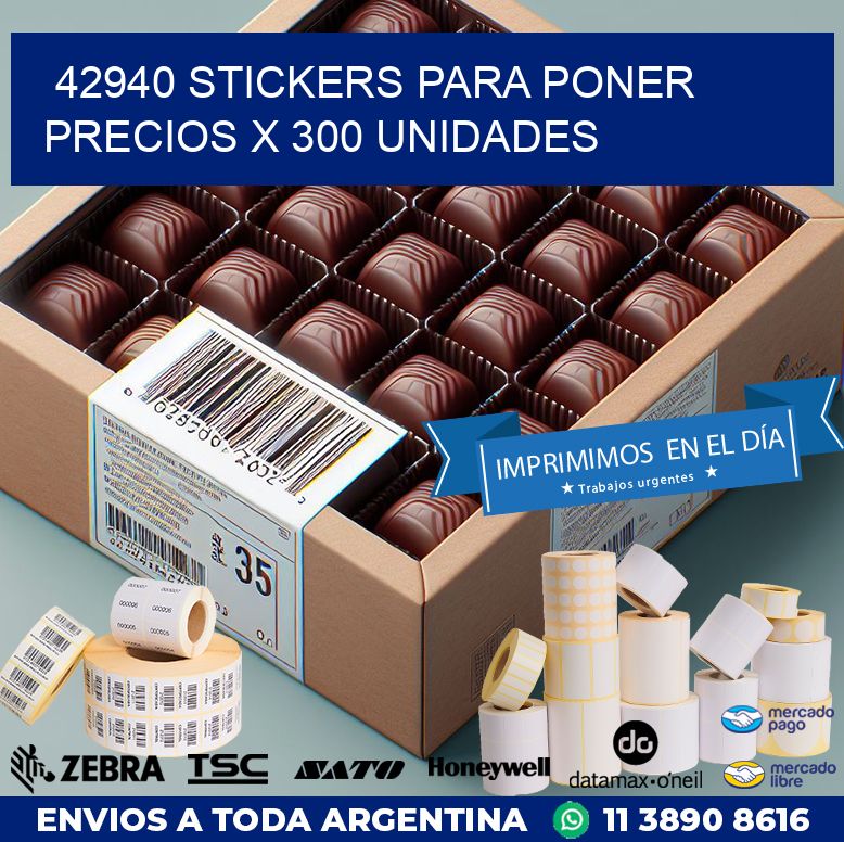 42940 STICKERS PARA PONER PRECIOS X 300 UNIDADES