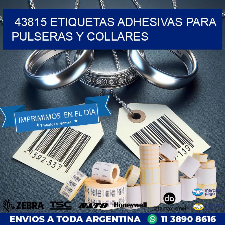 43815 ETIQUETAS ADHESIVAS PARA PULSERAS Y COLLARES