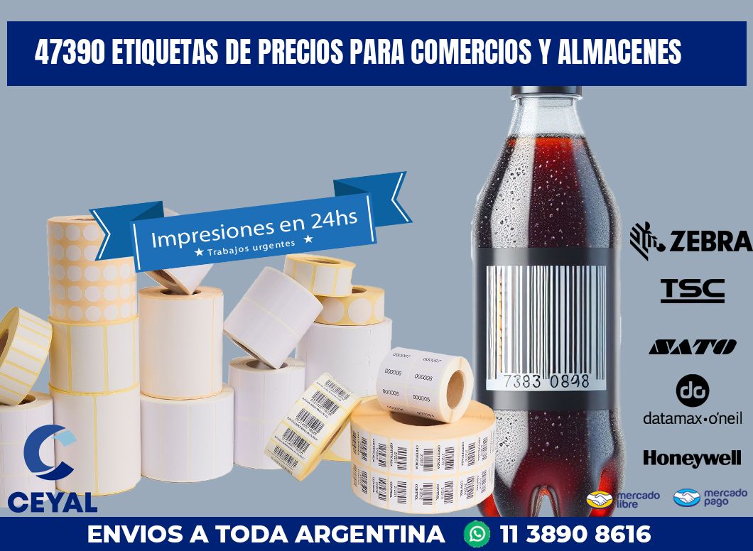 47390 ETIQUETAS DE PRECIOS PARA COMERCIOS Y ALMACENES