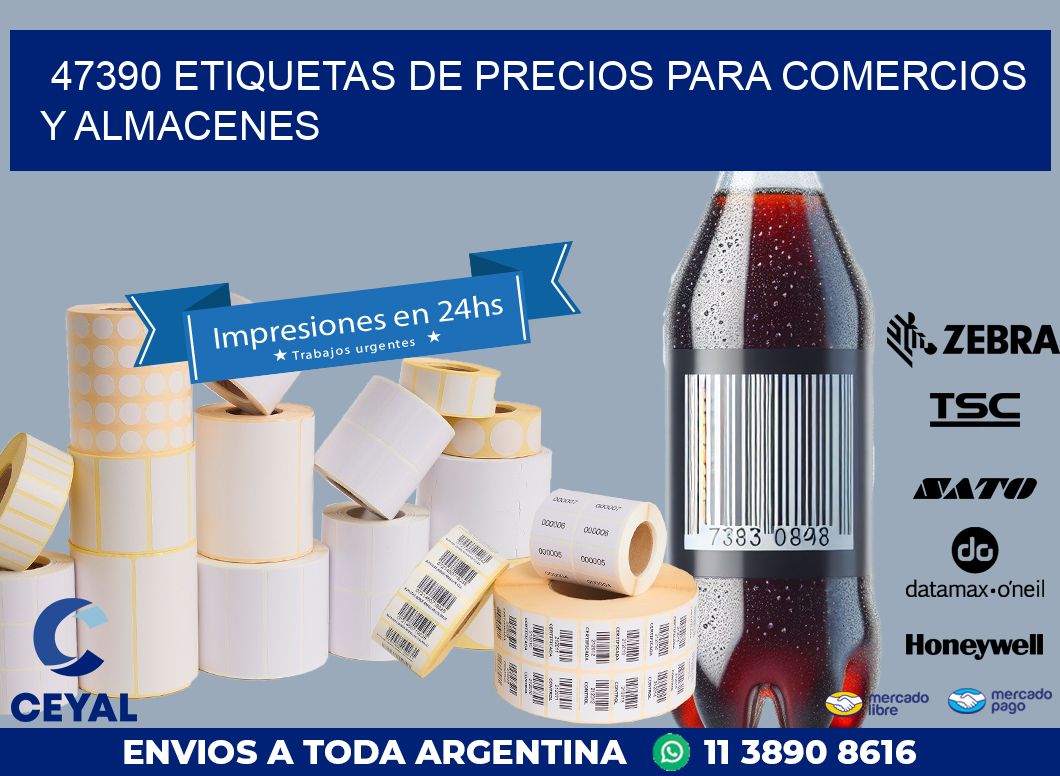 47390 ETIQUETAS DE PRECIOS PARA COMERCIOS Y ALMACENES