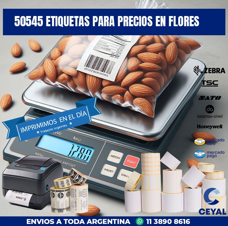 50545 ETIQUETAS PARA PRECIOS EN FLORES