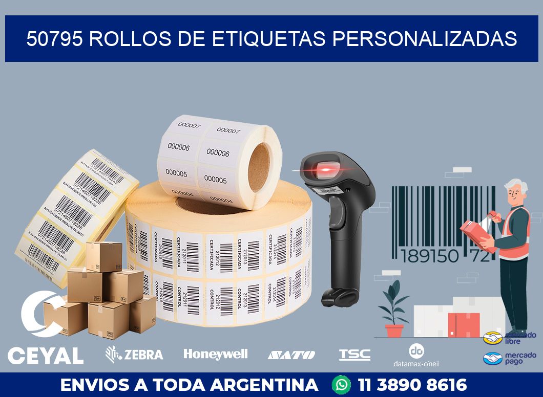 50795 ROLLOS DE ETIQUETAS PERSONALIZADAS