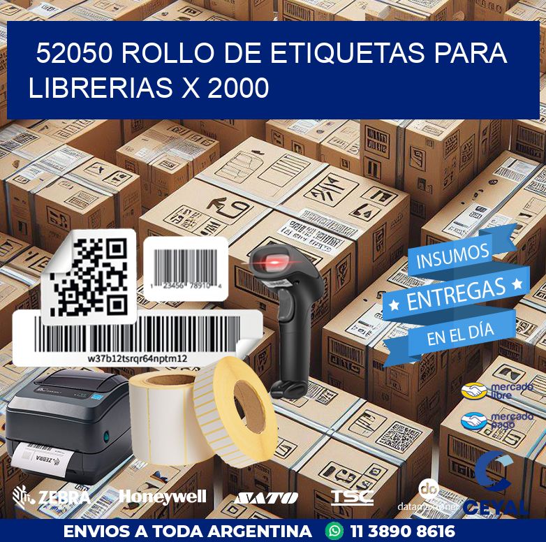 52050 ROLLO DE ETIQUETAS PARA LIBRERIAS X 2000