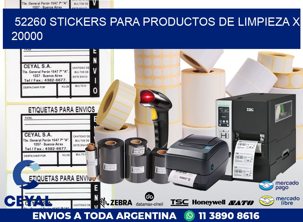 52260 STICKERS PARA PRODUCTOS DE LIMPIEZA X 20000
