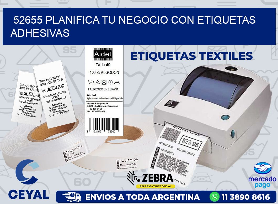 52655 PLANIFICA TU NEGOCIO CON ETIQUETAS ADHESIVAS