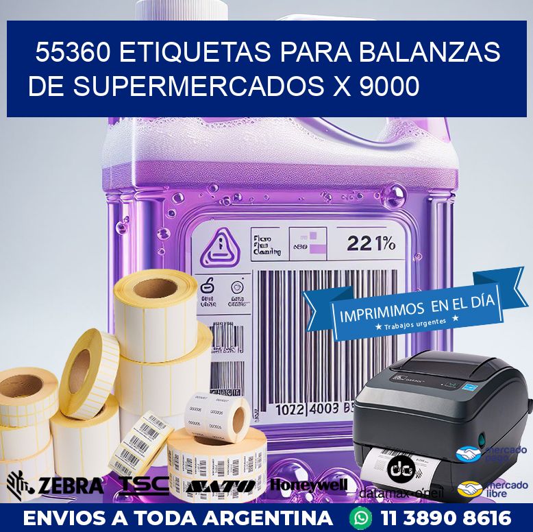 55360 ETIQUETAS PARA BALANZAS DE SUPERMERCADOS X 9000