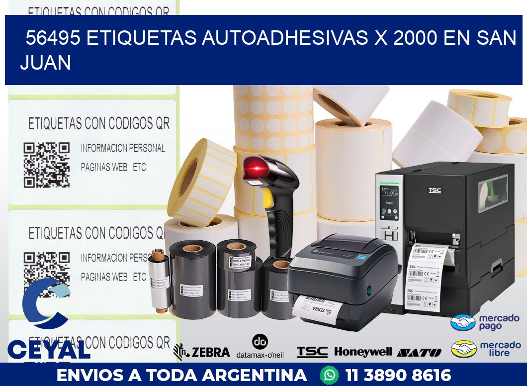 56495 ETIQUETAS AUTOADHESIVAS X 2000 EN SAN JUAN