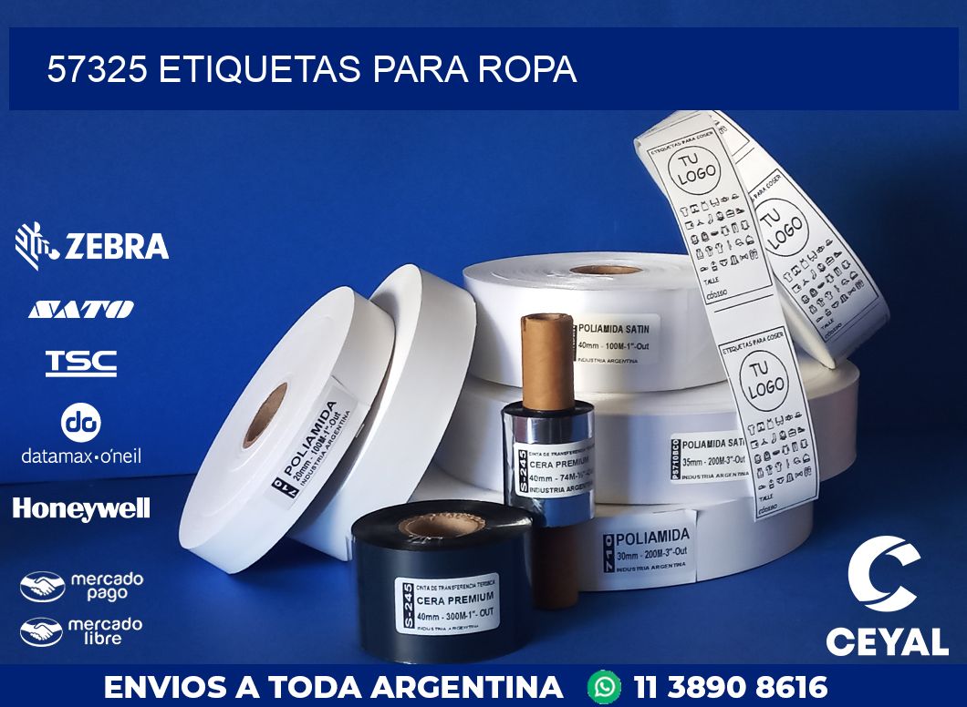 57325 ETIQUETAS PARA ROPA
