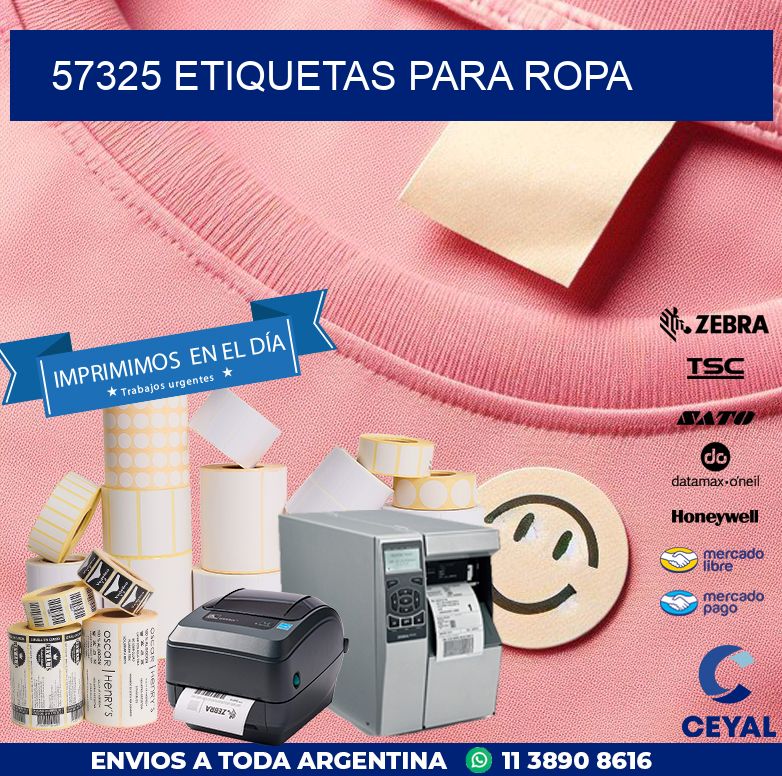 57325 ETIQUETAS PARA ROPA