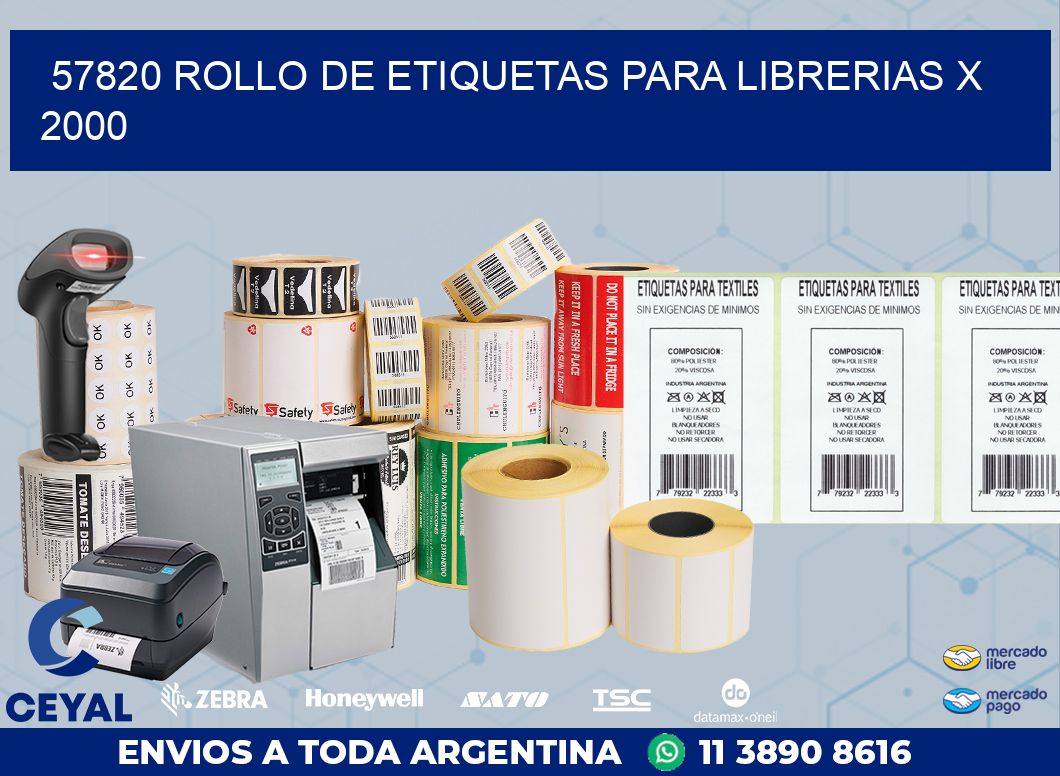 57820 ROLLO DE ETIQUETAS PARA LIBRERIAS X 2000