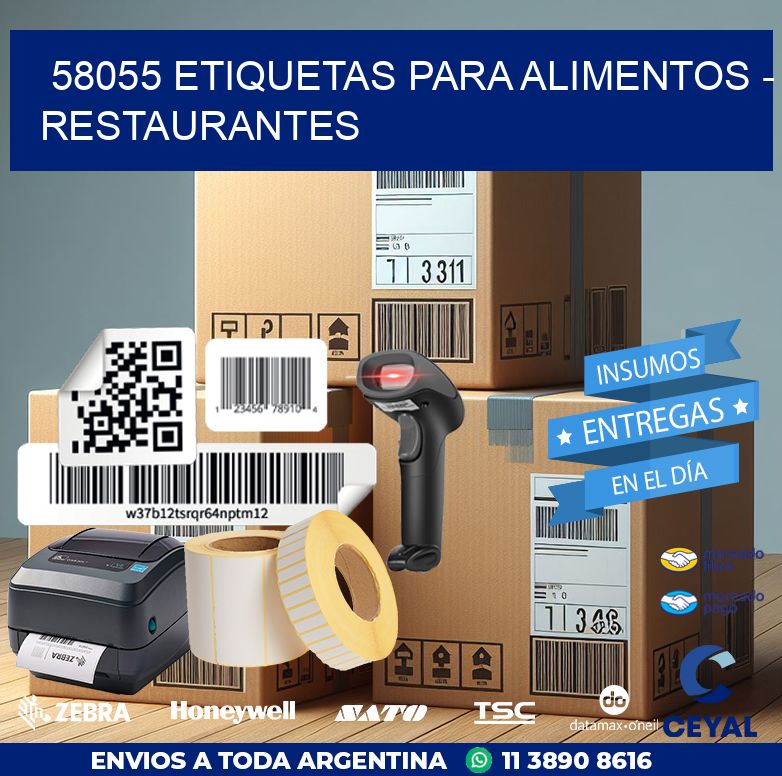 58055 ETIQUETAS PARA ALIMENTOS - RESTAURANTES