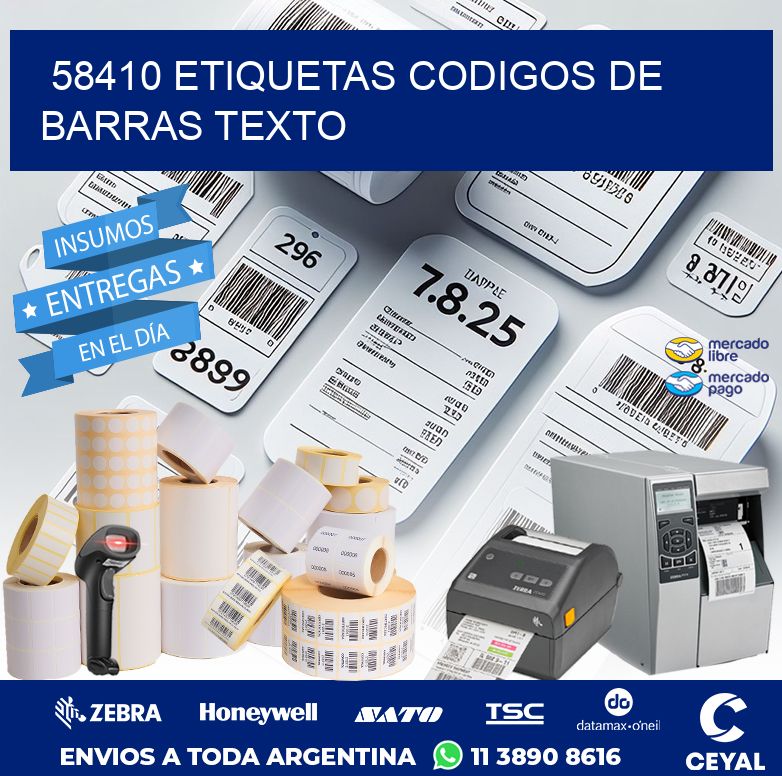 58410 ETIQUETAS CODIGOS DE BARRAS TEXTO