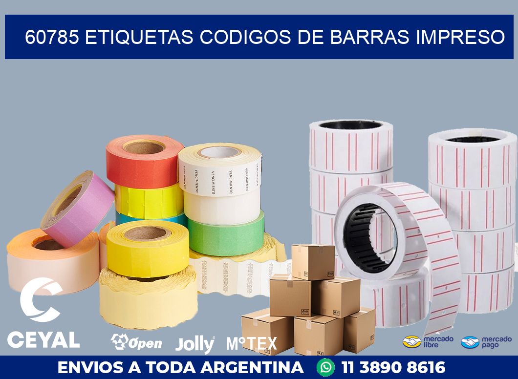 60785 ETIQUETAS CODIGOS DE BARRAS IMPRESO
