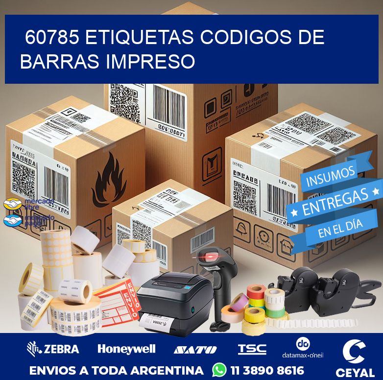 60785 ETIQUETAS CODIGOS DE BARRAS IMPRESO