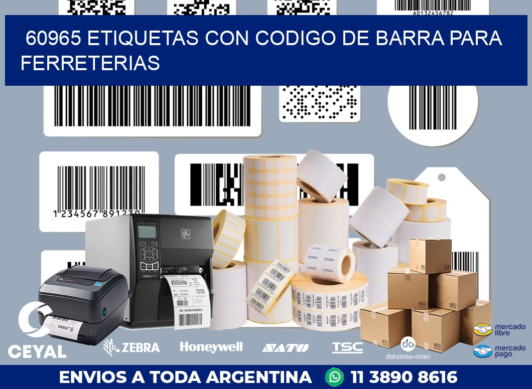 60965 ETIQUETAS CON CODIGO DE BARRA PARA FERRETERIAS