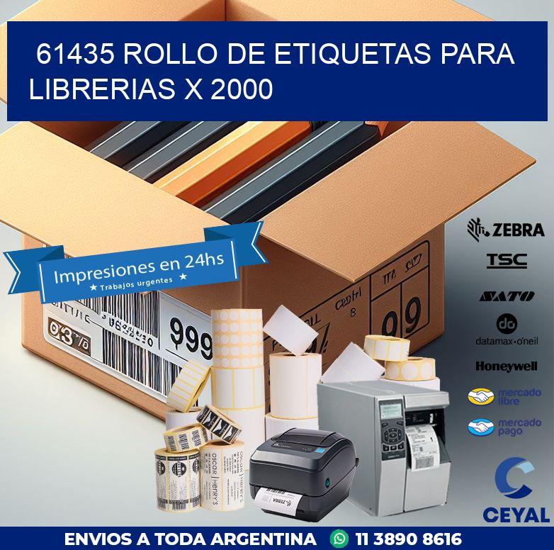 61435 ROLLO DE ETIQUETAS PARA LIBRERIAS X 2000
