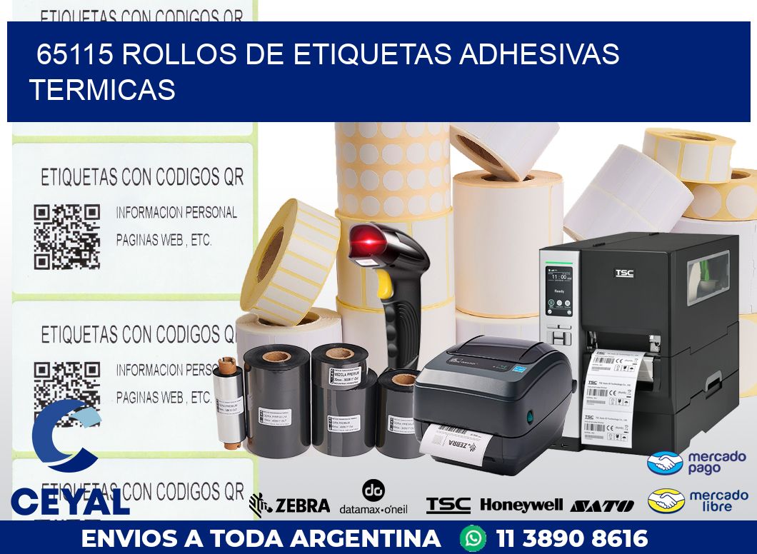 65115 ROLLOS DE ETIQUETAS ADHESIVAS TERMICAS