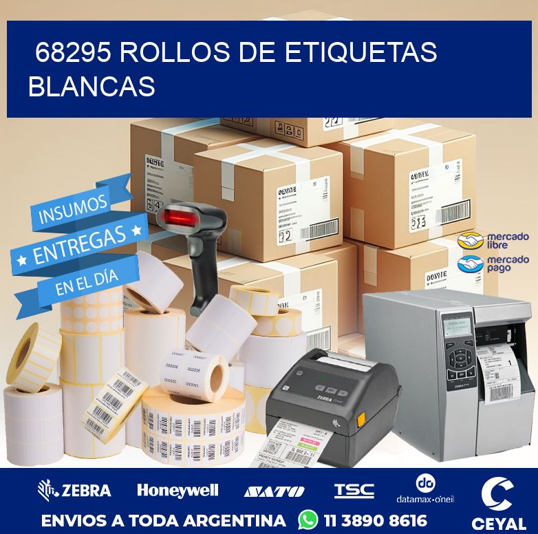 68295 ROLLOS DE ETIQUETAS BLANCAS
