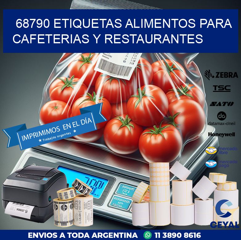 68790 ETIQUETAS ALIMENTOS PARA CAFETERIAS Y RESTAURANTES
