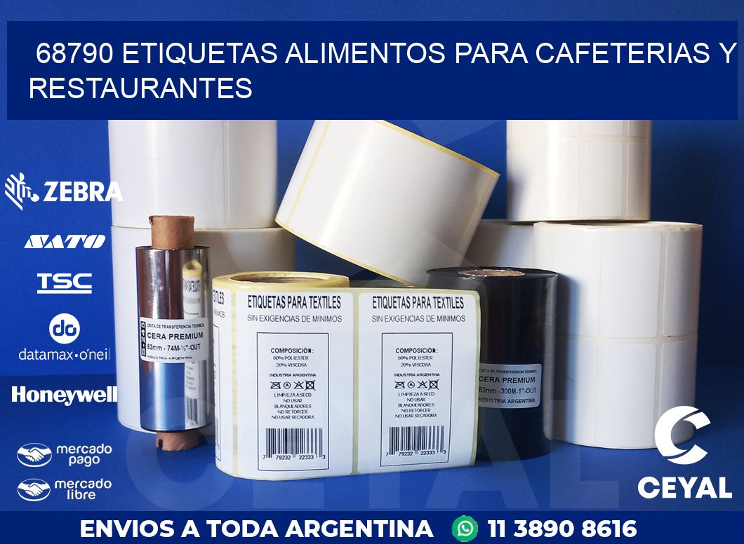 68790 ETIQUETAS ALIMENTOS PARA CAFETERIAS Y RESTAURANTES