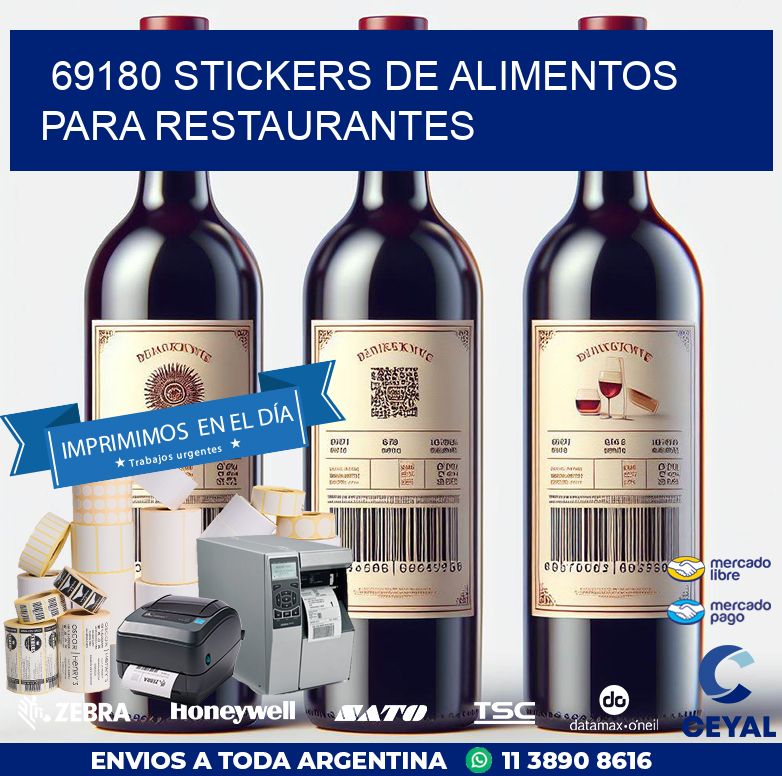 69180 STICKERS DE ALIMENTOS PARA RESTAURANTES