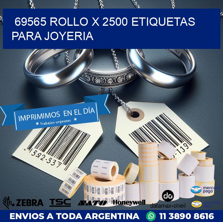 69565 ROLLO X 2500 ETIQUETAS PARA JOYERIA