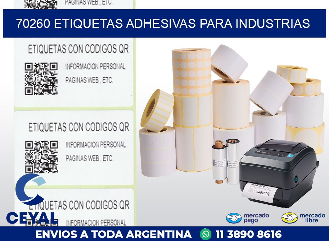 70260 ETIQUETAS ADHESIVAS PARA INDUSTRIAS