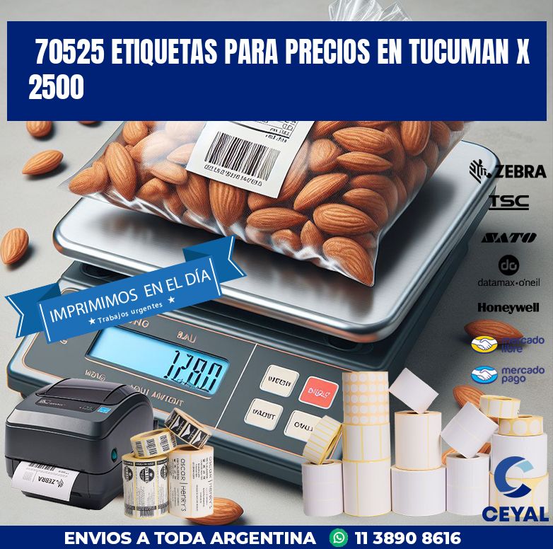 70525 ETIQUETAS PARA PRECIOS EN TUCUMAN X 2500