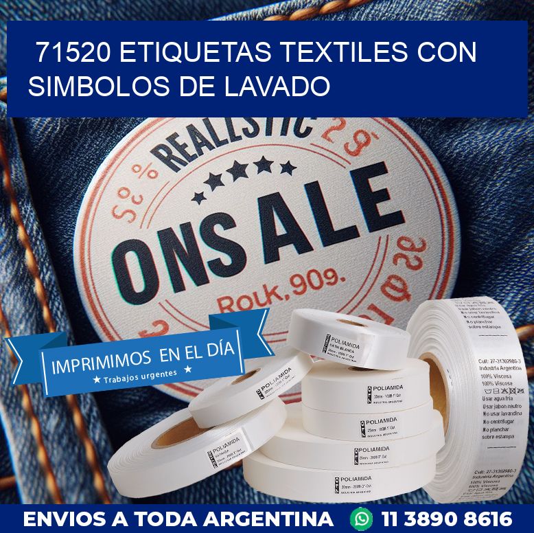 71520 ETIQUETAS TEXTILES CON SIMBOLOS DE LAVADO