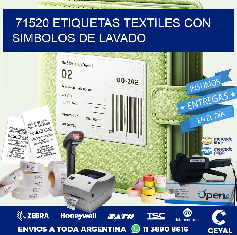 71520 ETIQUETAS TEXTILES CON SIMBOLOS DE LAVADO