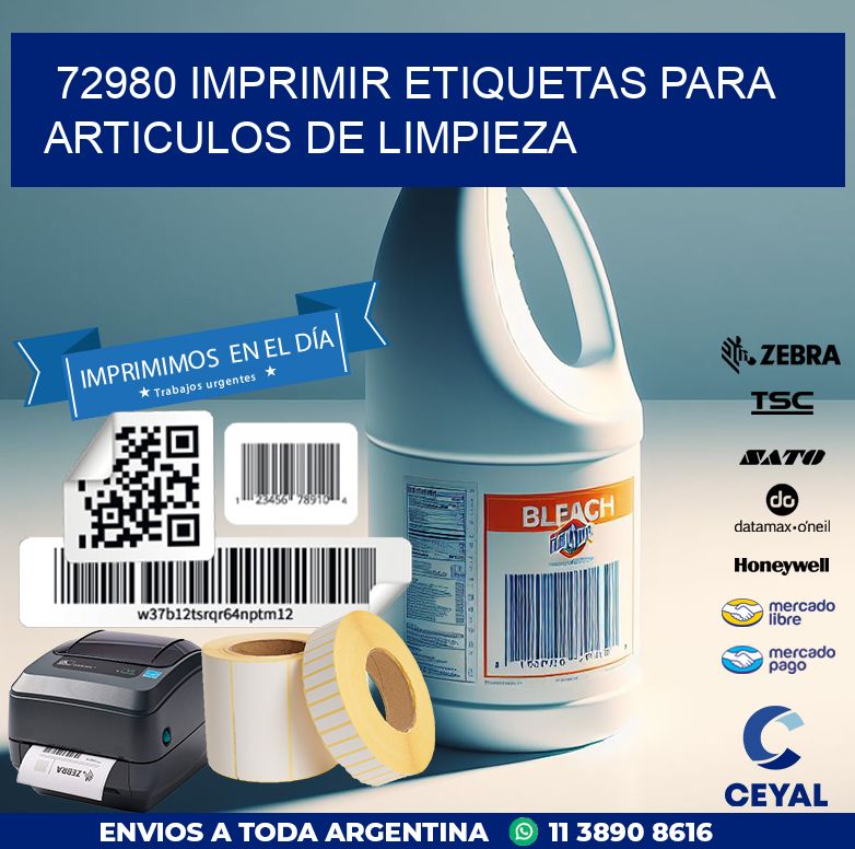 72980 IMPRIMIR ETIQUETAS PARA ARTICULOS DE LIMPIEZA