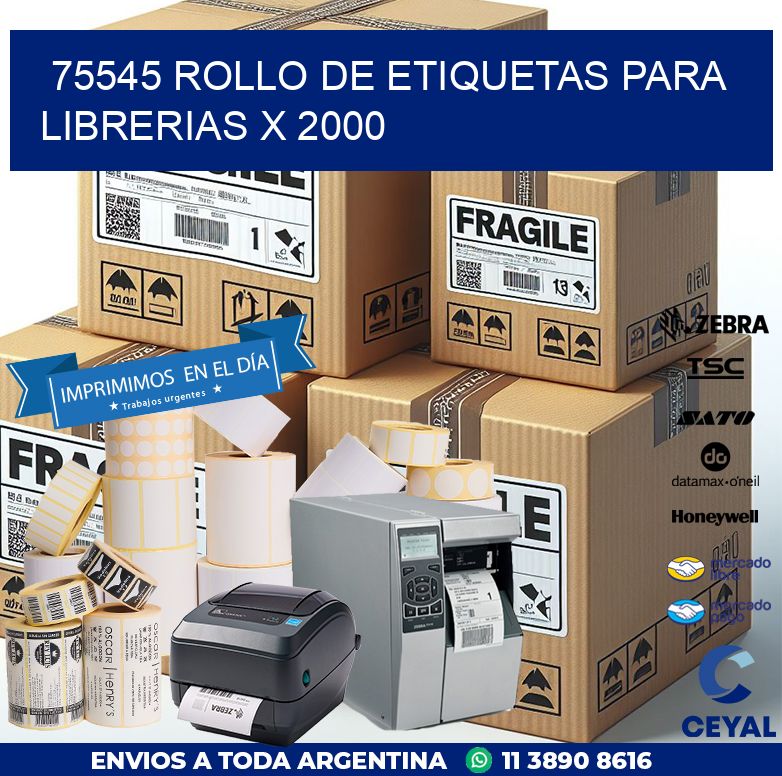 75545 ROLLO DE ETIQUETAS PARA LIBRERIAS X 2000