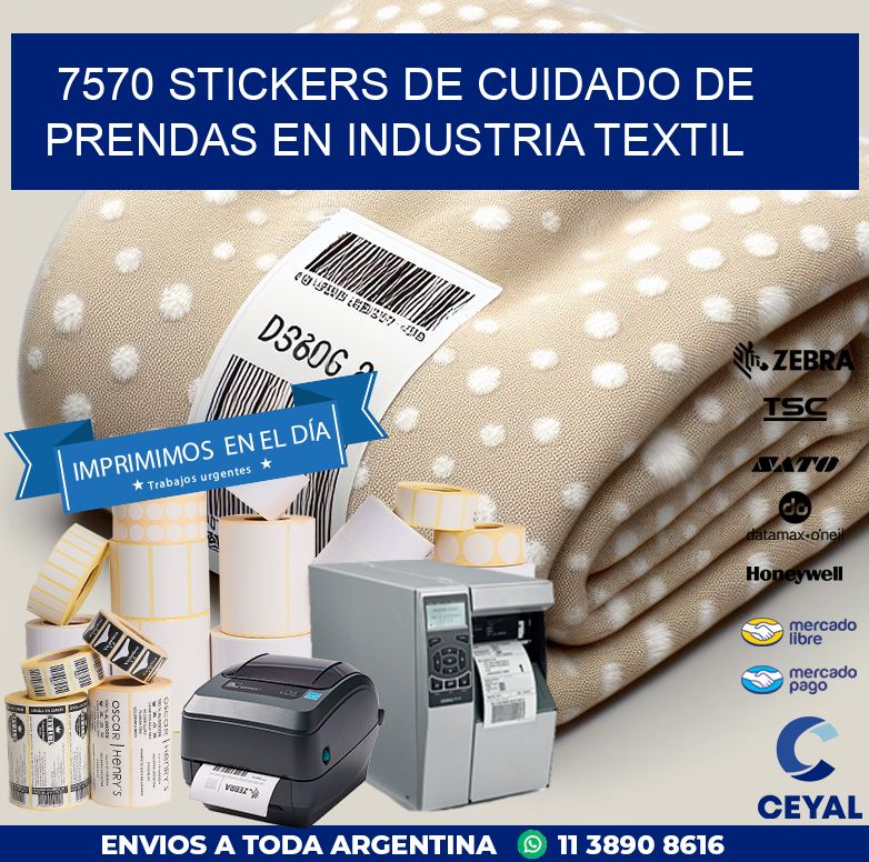 7570 STICKERS DE CUIDADO DE PRENDAS EN INDUSTRIA TEXTIL