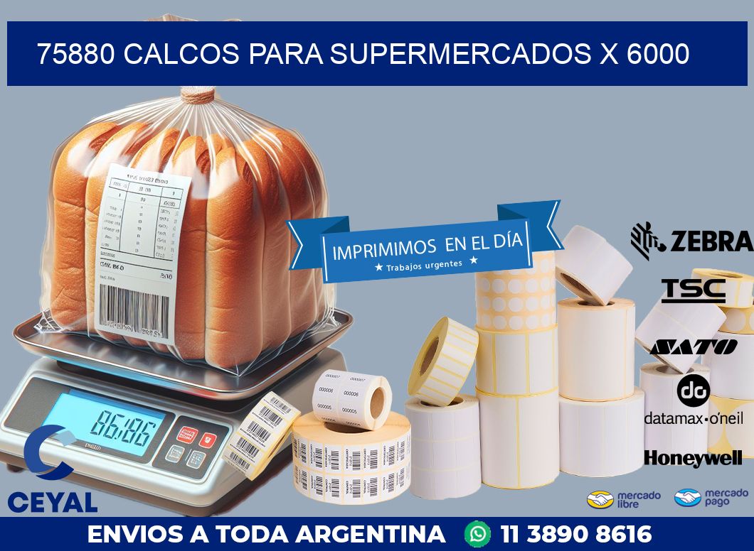 75880 CALCOS PARA SUPERMERCADOS X 6000