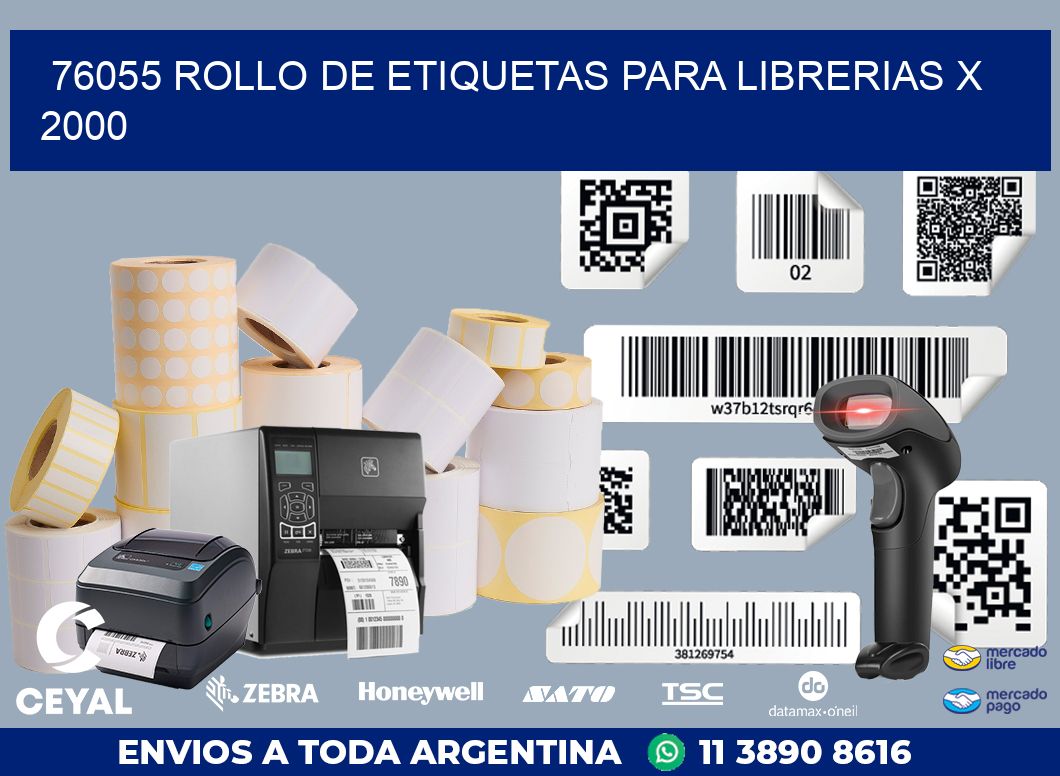 76055 ROLLO DE ETIQUETAS PARA LIBRERIAS X 2000
