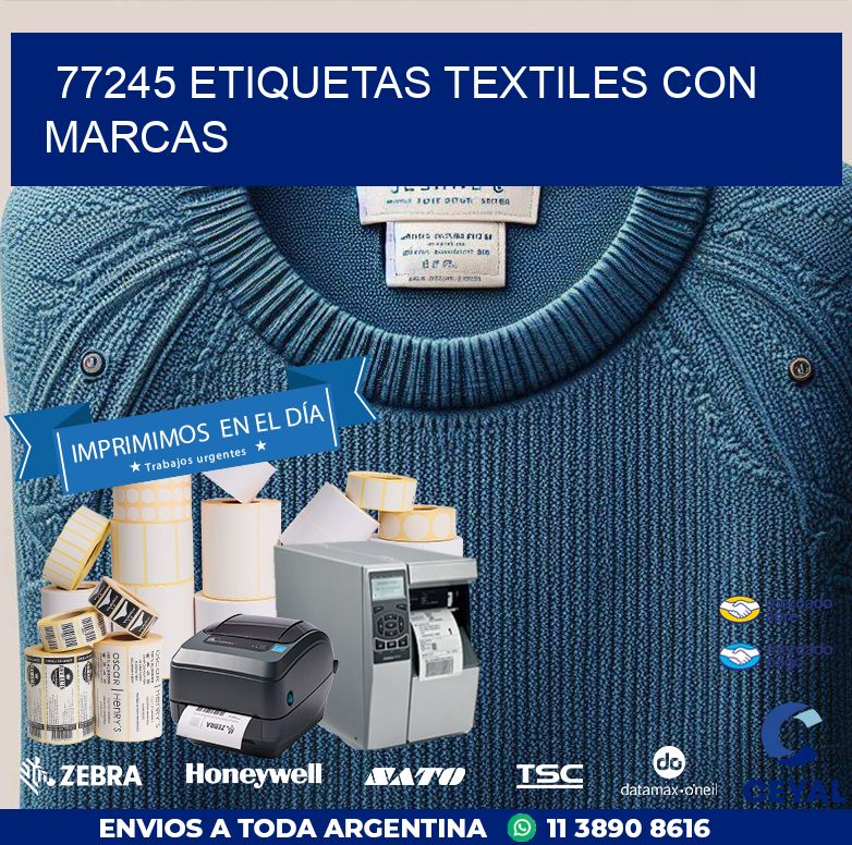 77245 ETIQUETAS TEXTILES CON MARCAS