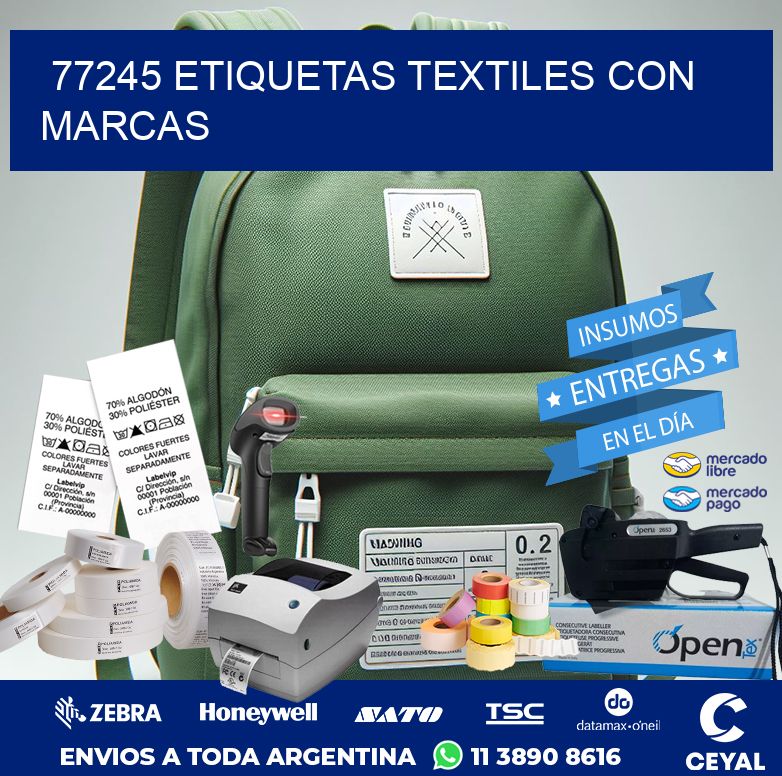 77245 ETIQUETAS TEXTILES CON MARCAS