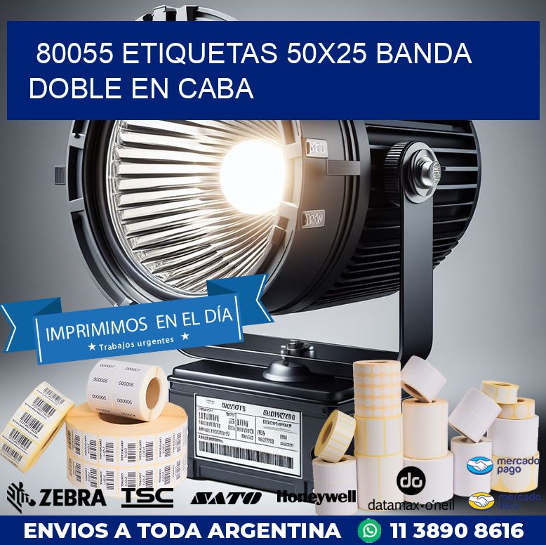 80055 ETIQUETAS 50X25 BANDA DOBLE EN CABA