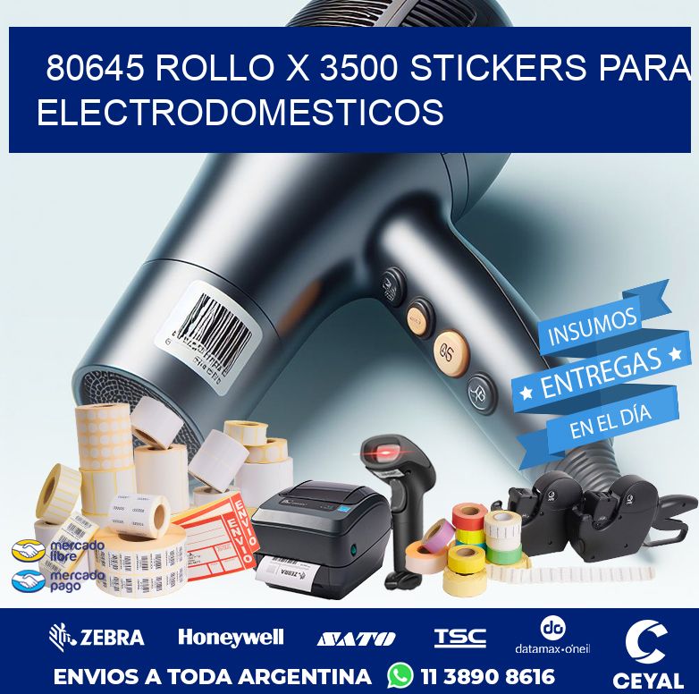 80645 ROLLO X 3500 STICKERS PARA ELECTRODOMESTICOS